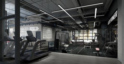 健身房裝修設(shè)計案例，效果圖效果圖
